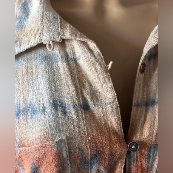 One Teaspoon Hand Dyed Mirage Muslin Long Sleeve 100% Cotton Shirt Women Size M - Picture 8 of 14